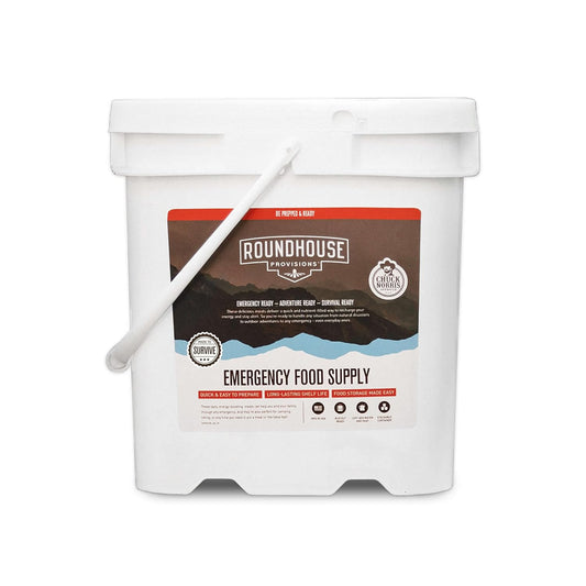 Roundhouse Provisions The Chuck Bucket: 76 Servings Emergency Food Supply Bucket for Disaster Preppers and Camping