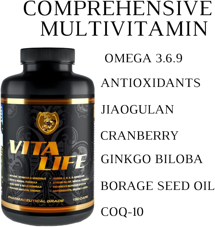 RSN Vita Life: Complete Multivitamin & Mineral with COQ-10, EFA, Veggies & Herbs Blend - 150 Capsules