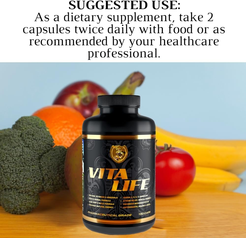 RSN Vita Life: Complete Multivitamin & Mineral with COQ-10, EFA, Veggies & Herbs Blend - 150 Capsules