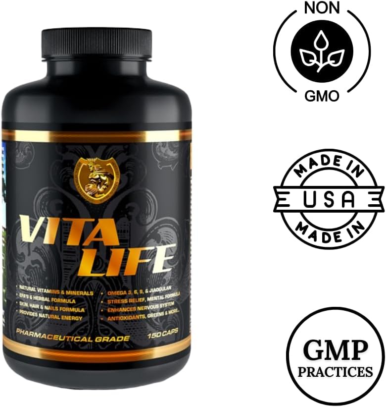 RSN Vita Life: Complete Multivitamin & Mineral with COQ-10, EFA, Veggies & Herbs Blend - 150 Capsules