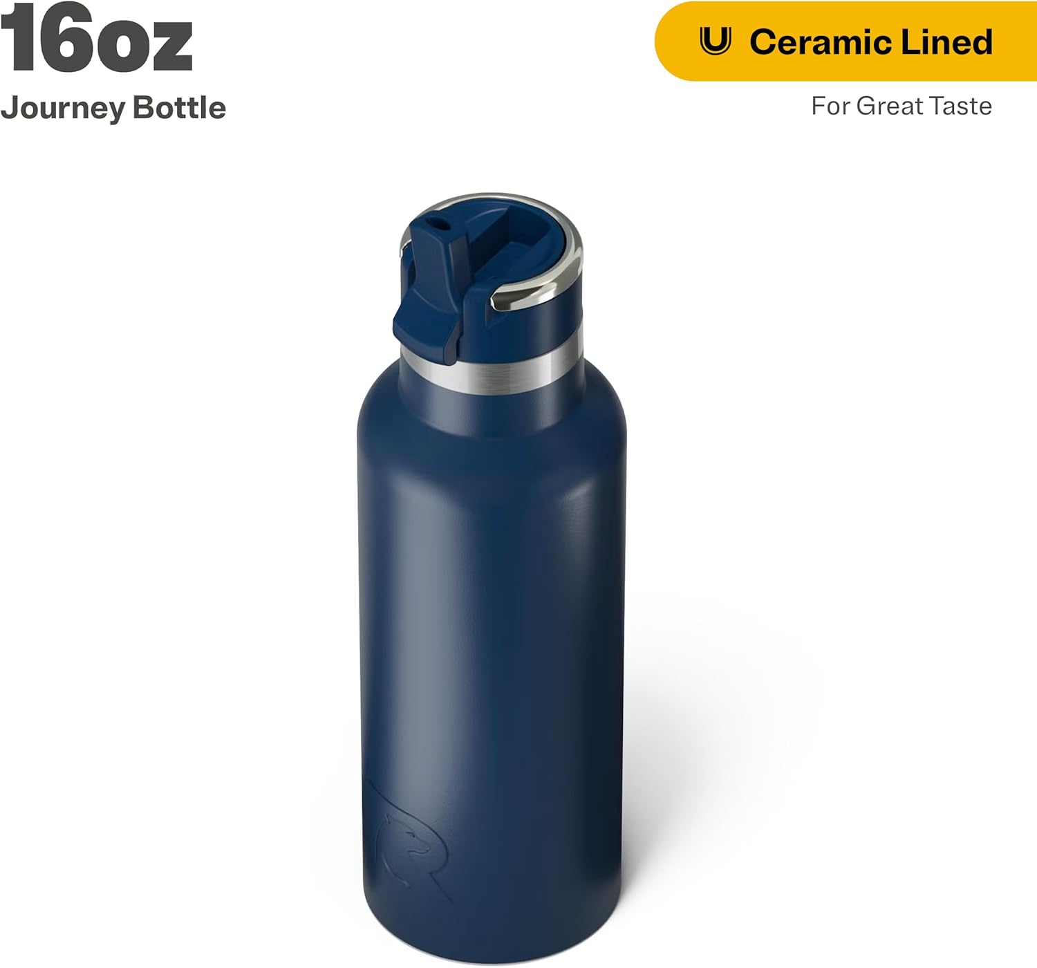 RTIC 16oz Stainless Steel Vacuum Insulated Journey Bottle - Navy, BPA Free, Reusable for Hot and Cold Drinks, Travel, Sports, Camping