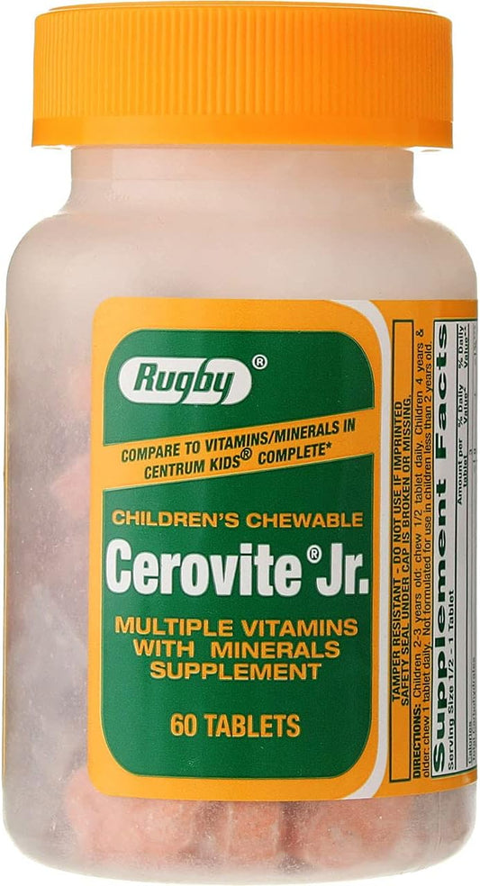 Rugby Laboratories Cerovite Jr. Children's Chewable Multivitamin 60 Tablets