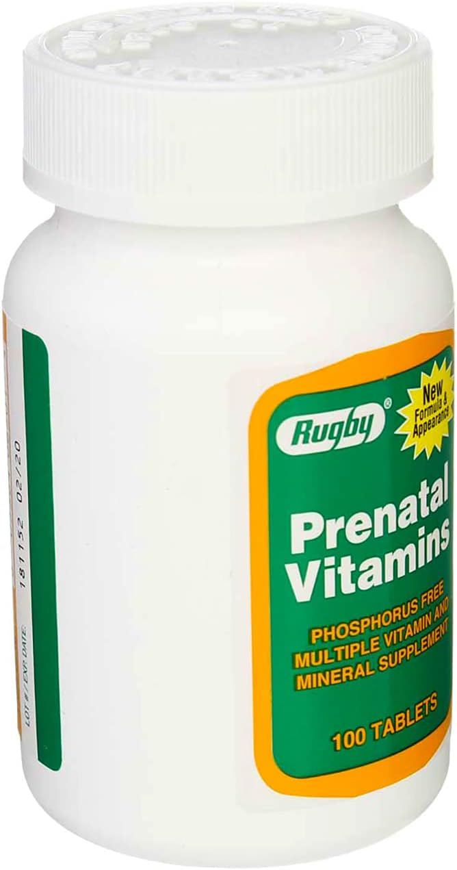 RUGBY LABORATORIES Prenatal Vitamins for Pregnant Women - Phosphorus Free Supplement (3 Pack)