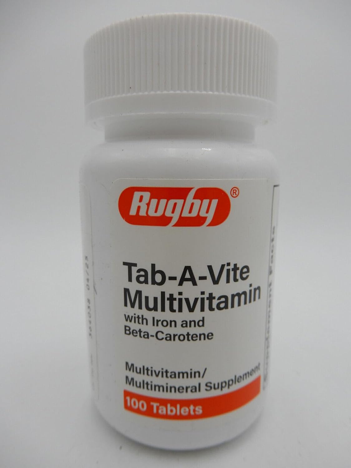 RUGBY LABORATORIES Rugby Tab-A-Vite Multivitamin - 100 Tablets with Iron and Beta-Carotene