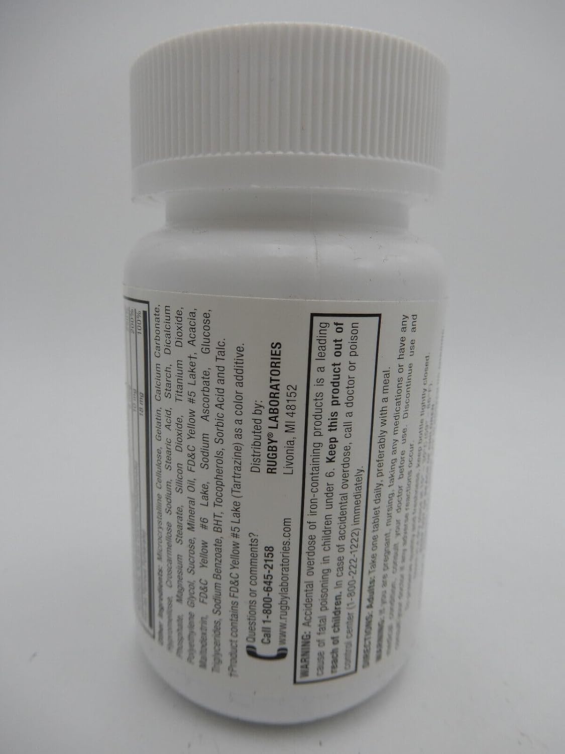 RUGBY LABORATORIES Rugby Tab-A-Vite Multivitamin - 100 Tablets with Iron and Beta-Carotene