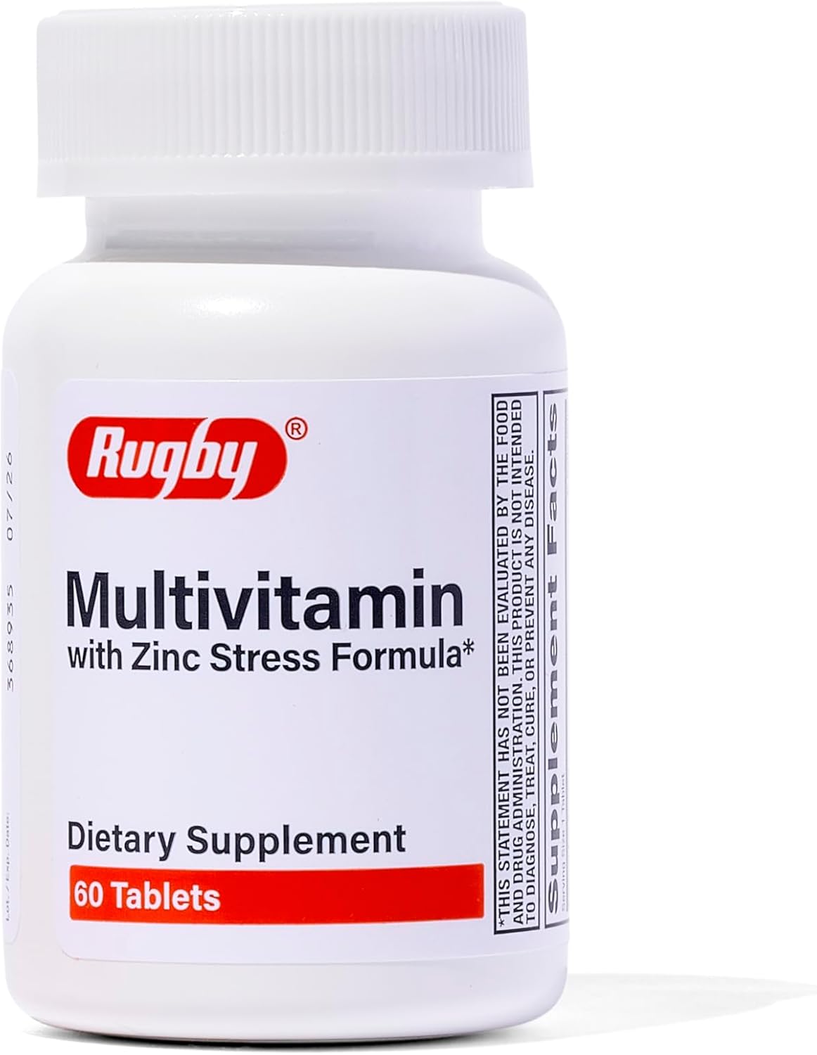 Rugby Multivitamin with Zinc Stress Formula - 180 Tablets - Dietary Supplement Pack of 3