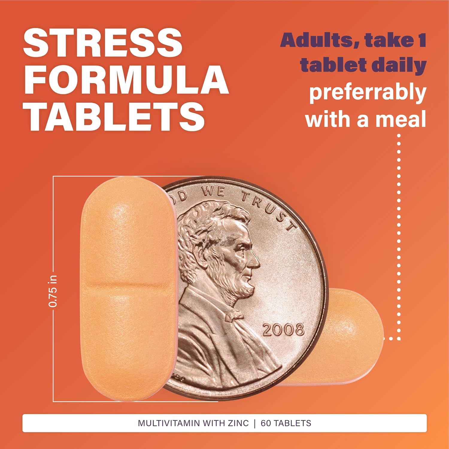 Rugby Multivitamin with Zinc Stress Formula - 180 Tablets - Dietary Supplement Pack of 3