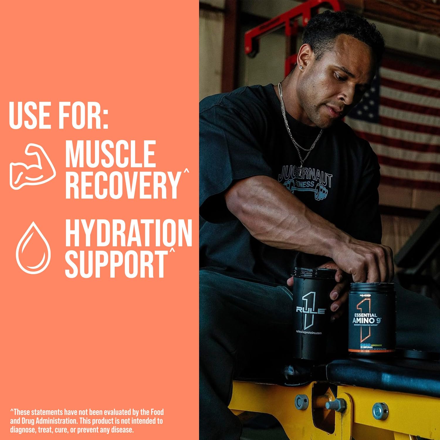 Rule 1 Essential Amino 9 Supplement - Recovery & Hydration Support with Electrolytes - Peach Mango Flavor - 30 Servings