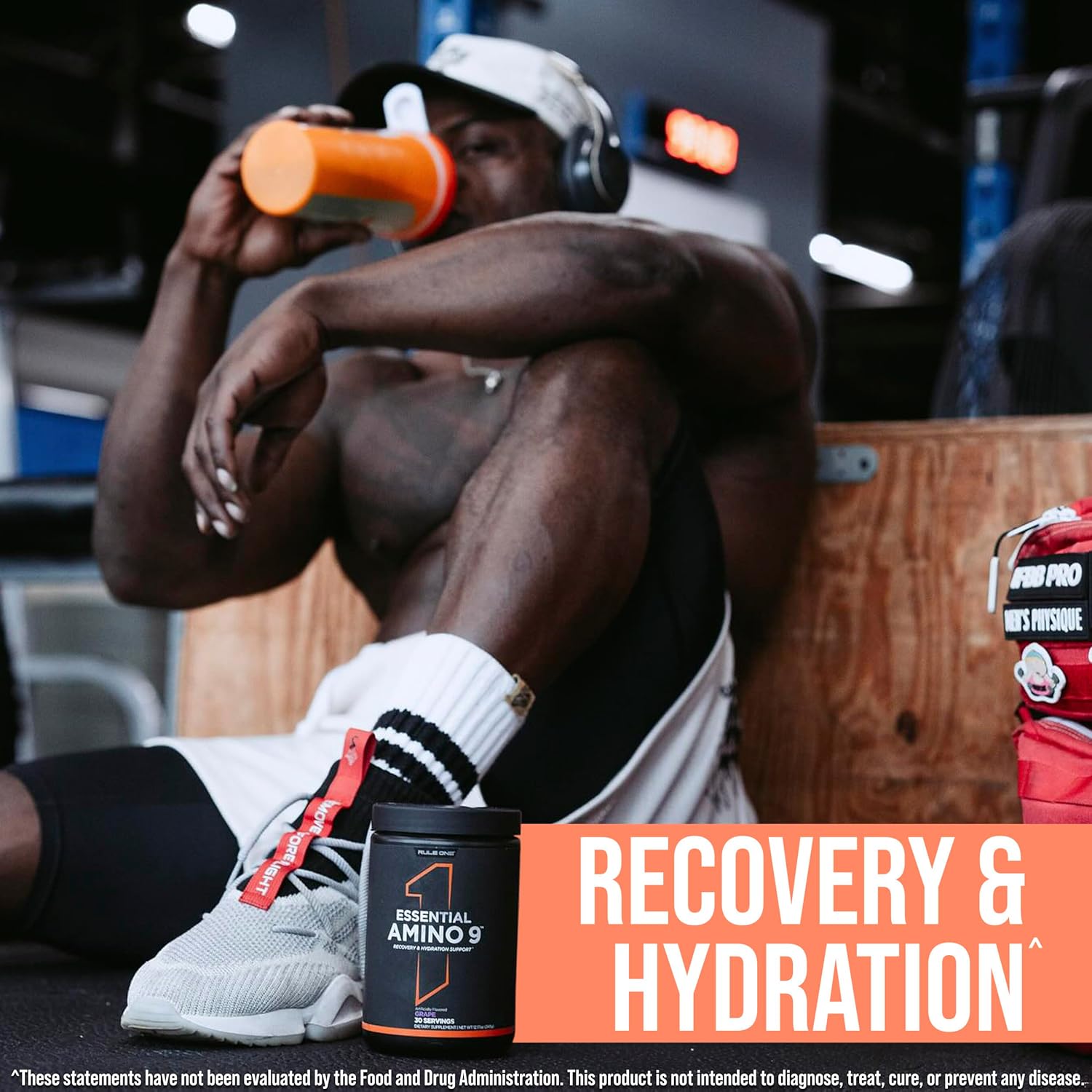 Rule 1 Essential Amino 9 Supplement - Recovery & Hydration Support with Electrolytes - Peach Mango Flavor - 30 Servings