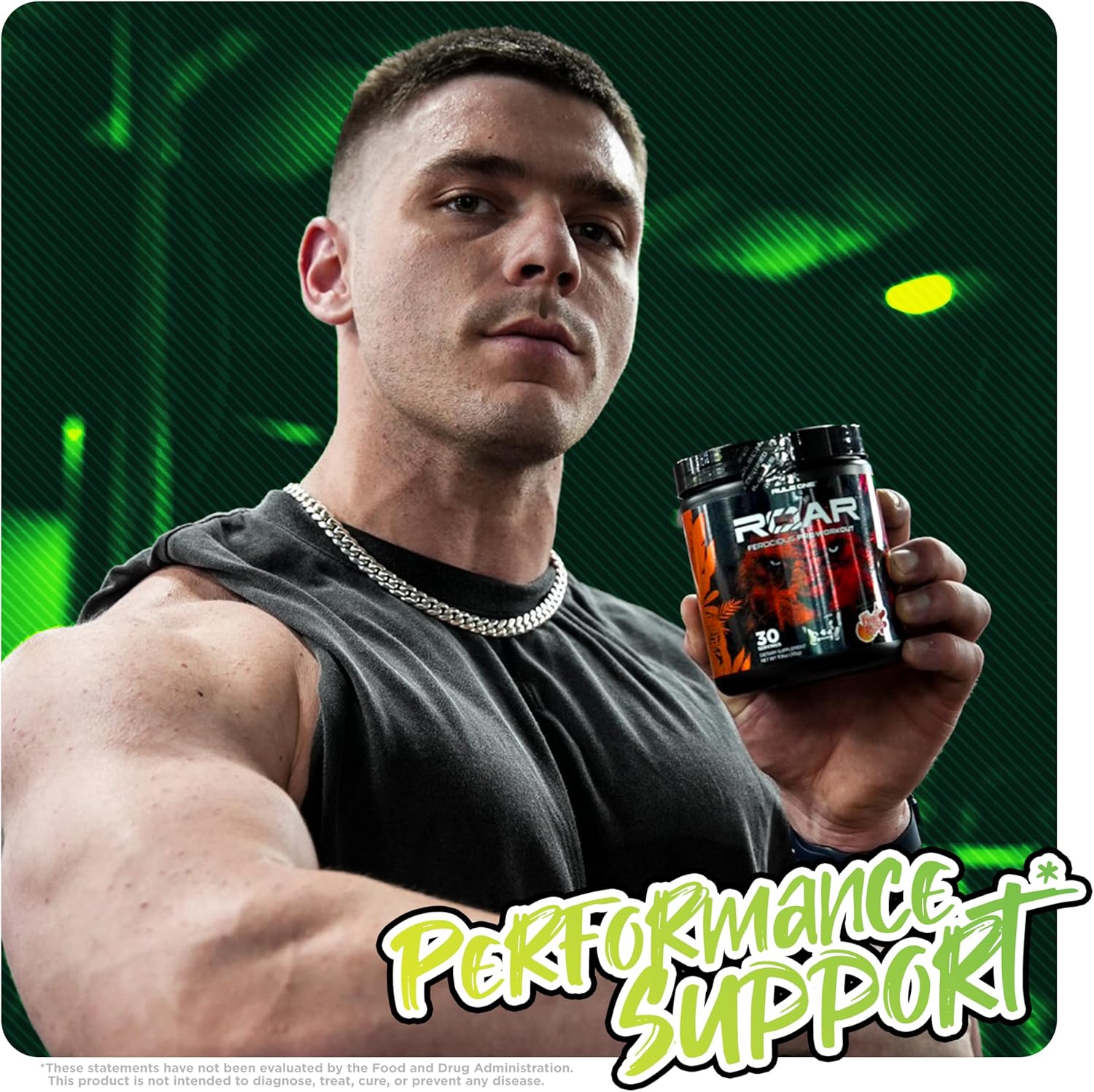 Rule 1 Proteins R1 Roar Pre-Workout Powder - Lemon Lime Flavor with Creatine, Beta-Alanine, Citrulline, Electrolytes, and Caffeine