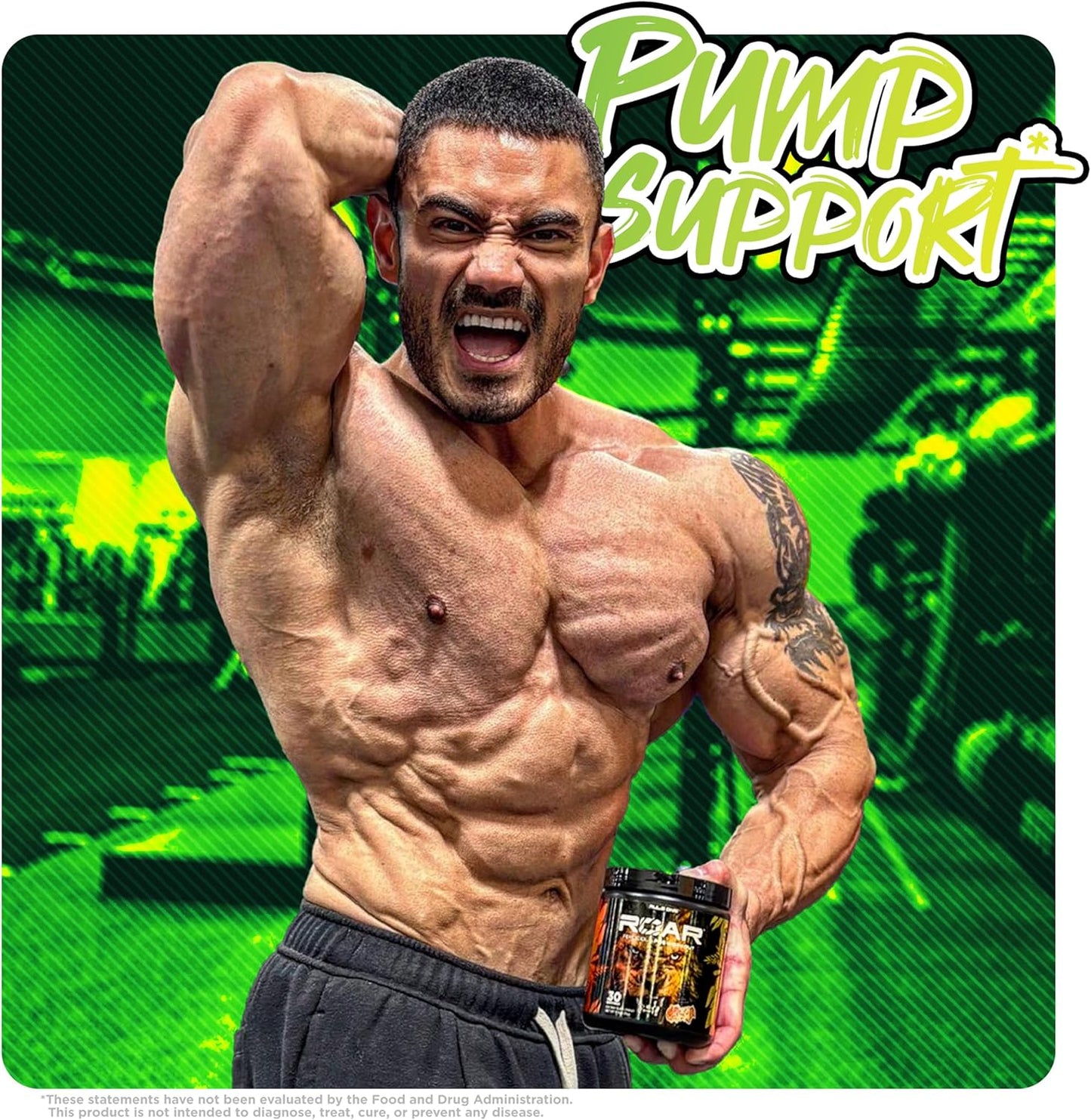 Rule 1 Proteins R1 Roar Pre-Workout Powder - Lemon Lime Flavor with Creatine, Beta-Alanine, Citrulline, Electrolytes, and Caffeine