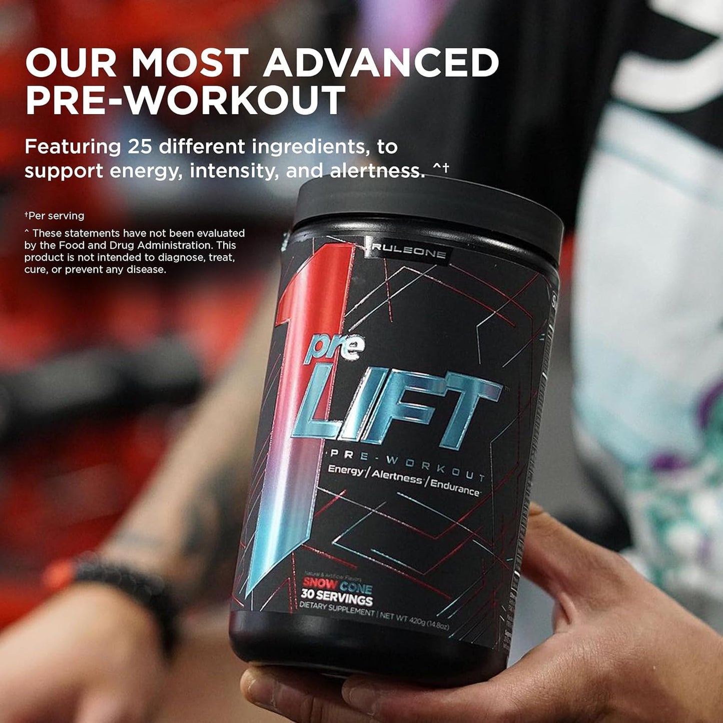 Rule 1 Proteins Rule 1 preLIFT Pre-Workout Supplement - Acai Berry Flavor, 30 Servings, Energy, Alertness, & Endurance Booster with 6g Citrulline, 3.2g Beta Alanine, 3 Caffeine Sources + 20 Others