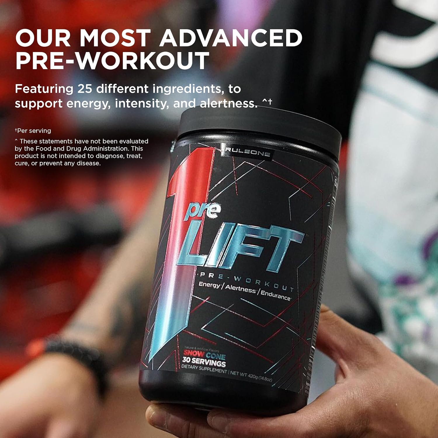 Rule 1 Proteins Rule 1 preLIFT Pre-Workout Supplement - Acai Berry Flavor, 30 Servings, Energy, Alertness, & Endurance Booster with 6g Citrulline, 3.2g Beta Alanine, 3 Caffeine Sources + 20 Others