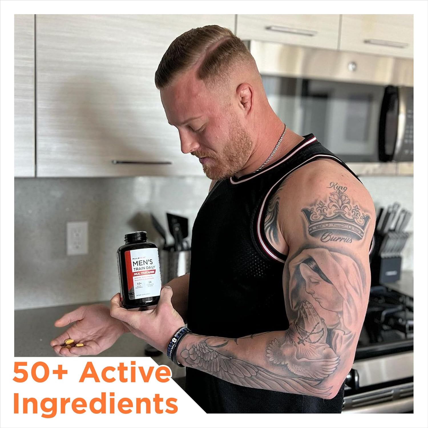 Rule 1 R1 Men’s Train Daily Sports Multivitamin Tablets - Amino Acids, Antioxidants, Enzymes & Superfoods