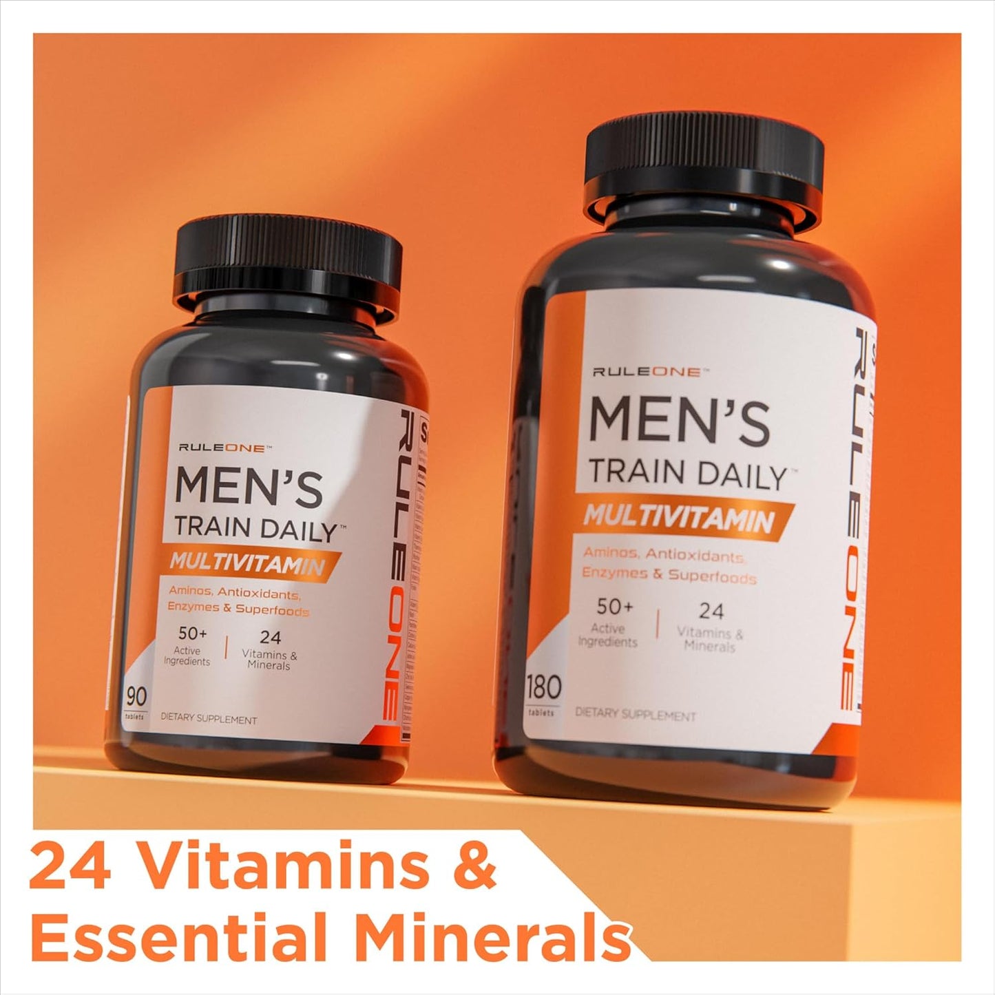 Rule 1 R1 Men’s Train Daily Sports Multivitamin Tablets - Amino Acids, Antioxidants, Enzymes & Superfoods