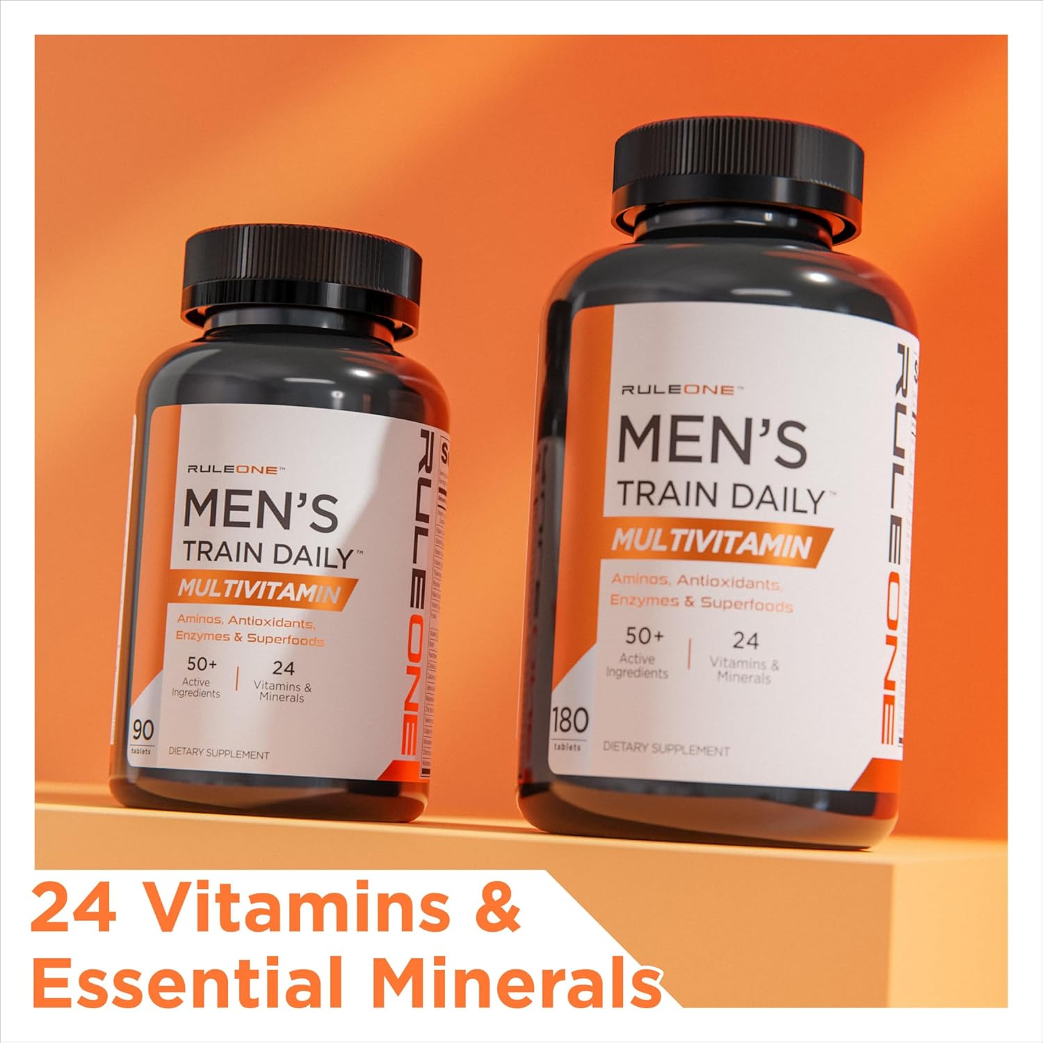 Rule 1 R1 Men’s Train Daily Sports Multivitamin Tablets - Amino Acids, Antioxidants, Enzymes & Superfoods