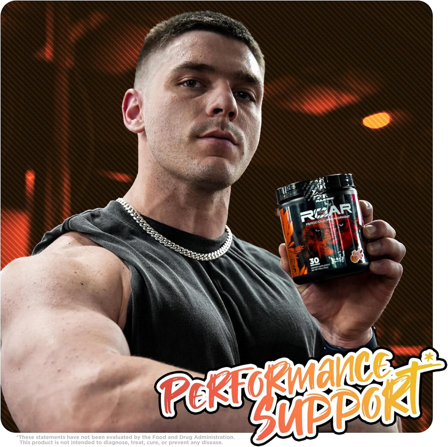 Rule 1 R1 Roar Pre-Workout Powder - Creatine, Beta-Alanine, Citrulline, Electrolytes & Caffeine - Peach Mango (30 Servings)