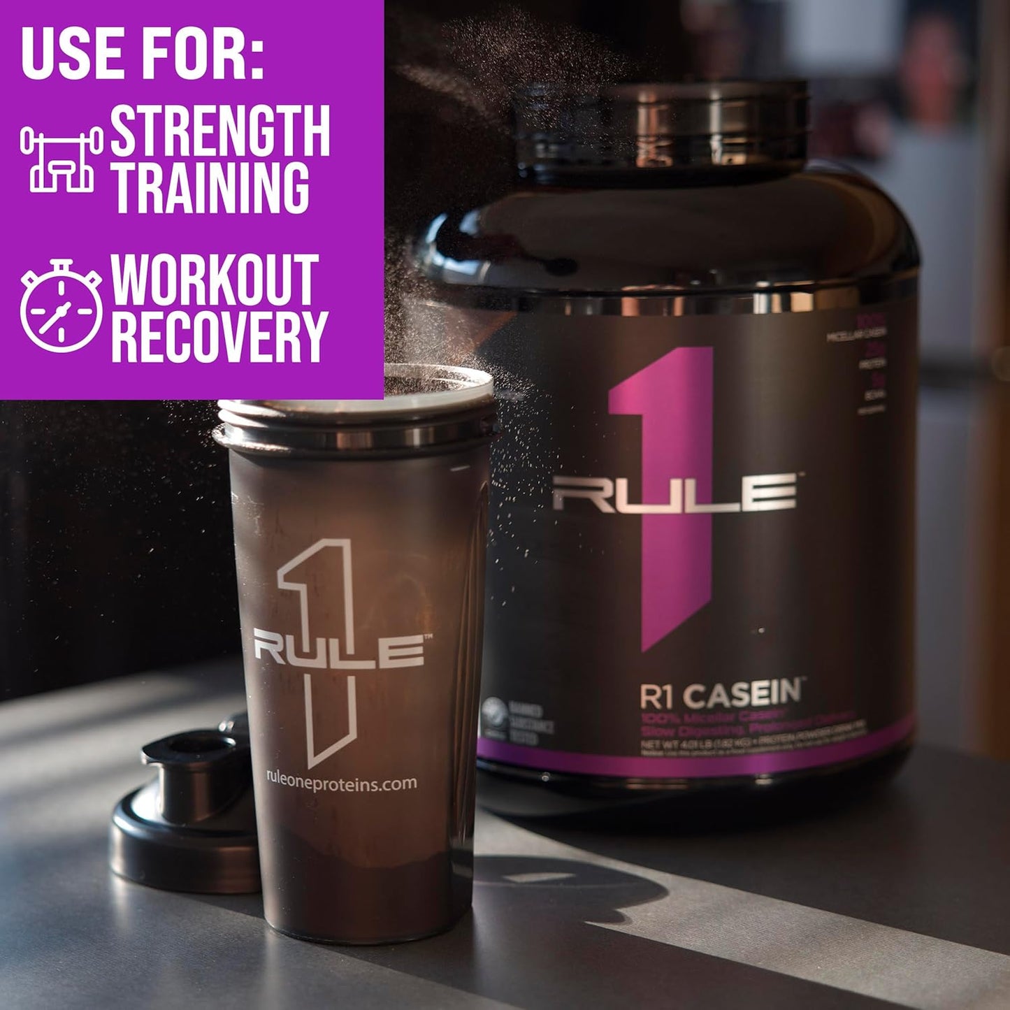 Rule One Proteins Casein - Premium Micellar Slow-Release Protein, 25g for Overnight Muscle Recovery (2lb, Chocolate Peanut Butter)