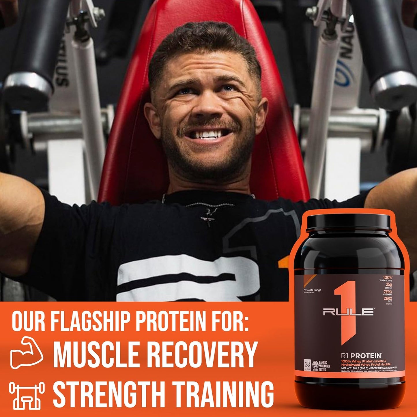 Rule One Proteins R1 Protein - 25g Fast-Acting Isolate & Hydrolysate Protein Powder with 6g BCAAs (2lbs, Salted Caramel)