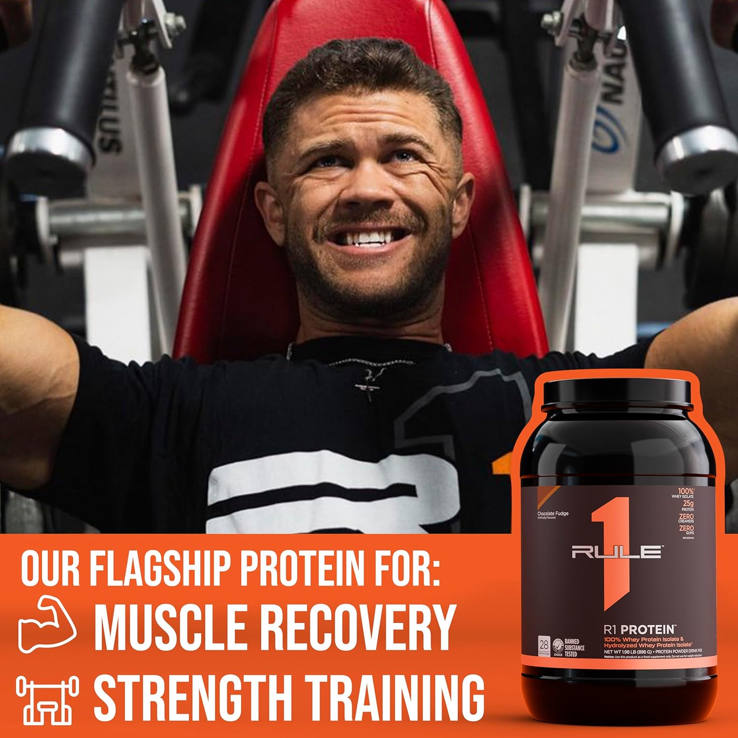 Rule One Proteins R1 Protein - 25g Fast-Acting Isolate & Hydrolysate Protein Powder with 6g BCAAs (2lbs, Salted Caramel)