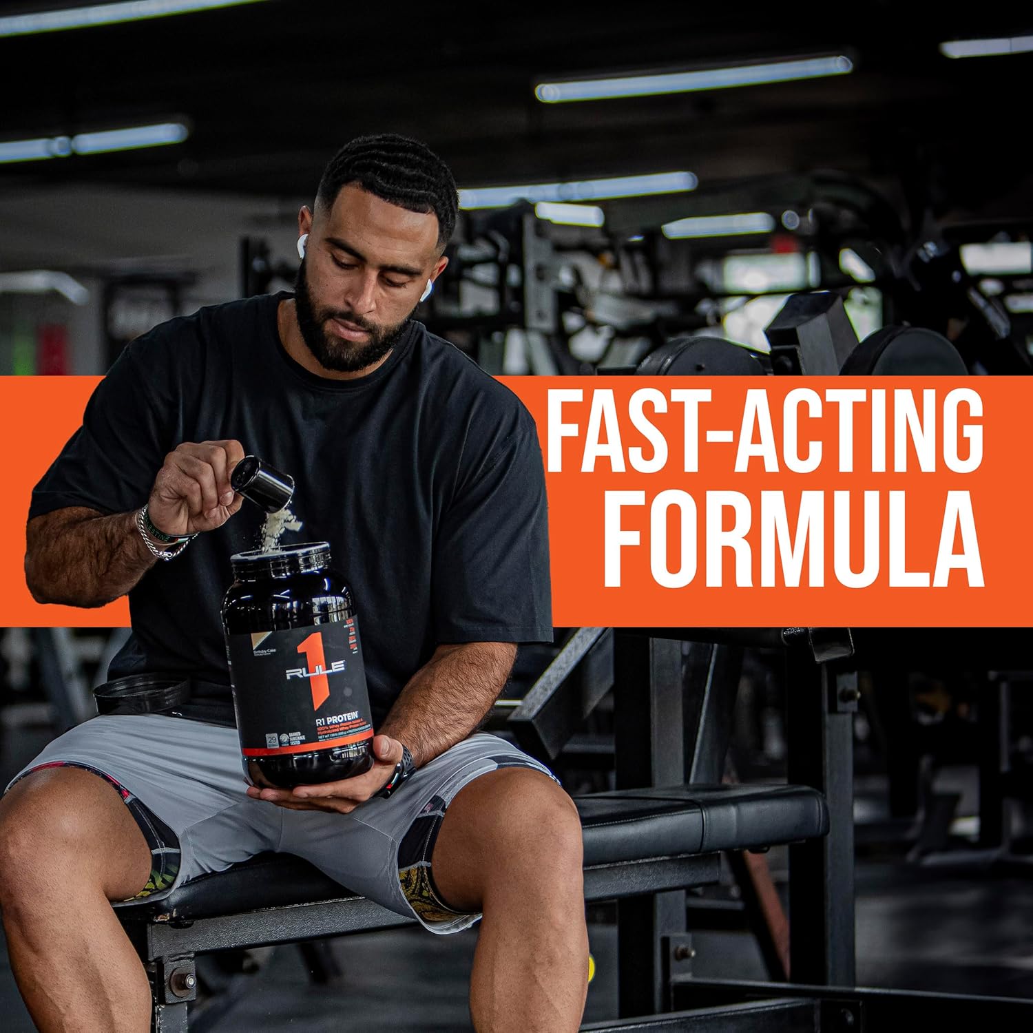 Rule One Proteins R1 Protein - 25g Fast-Acting Isolate & Hydrolysate Protein Powder with 6g BCAAs (2lbs, Salted Caramel)