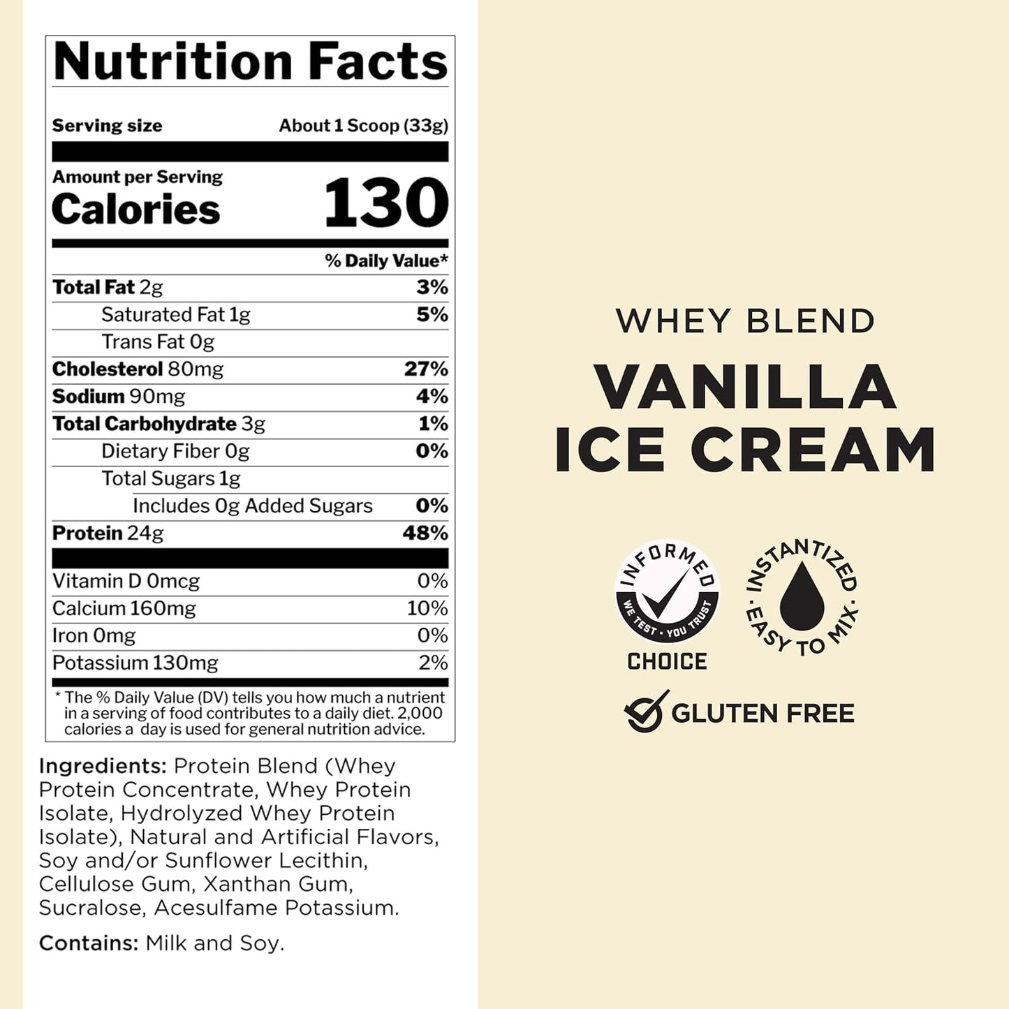 Rule One Proteins R1 Whey Blend - 24g Fast-Acting Protein Powder with EAAs and BCAAs (Vanilla Ice Cream, 5lb)