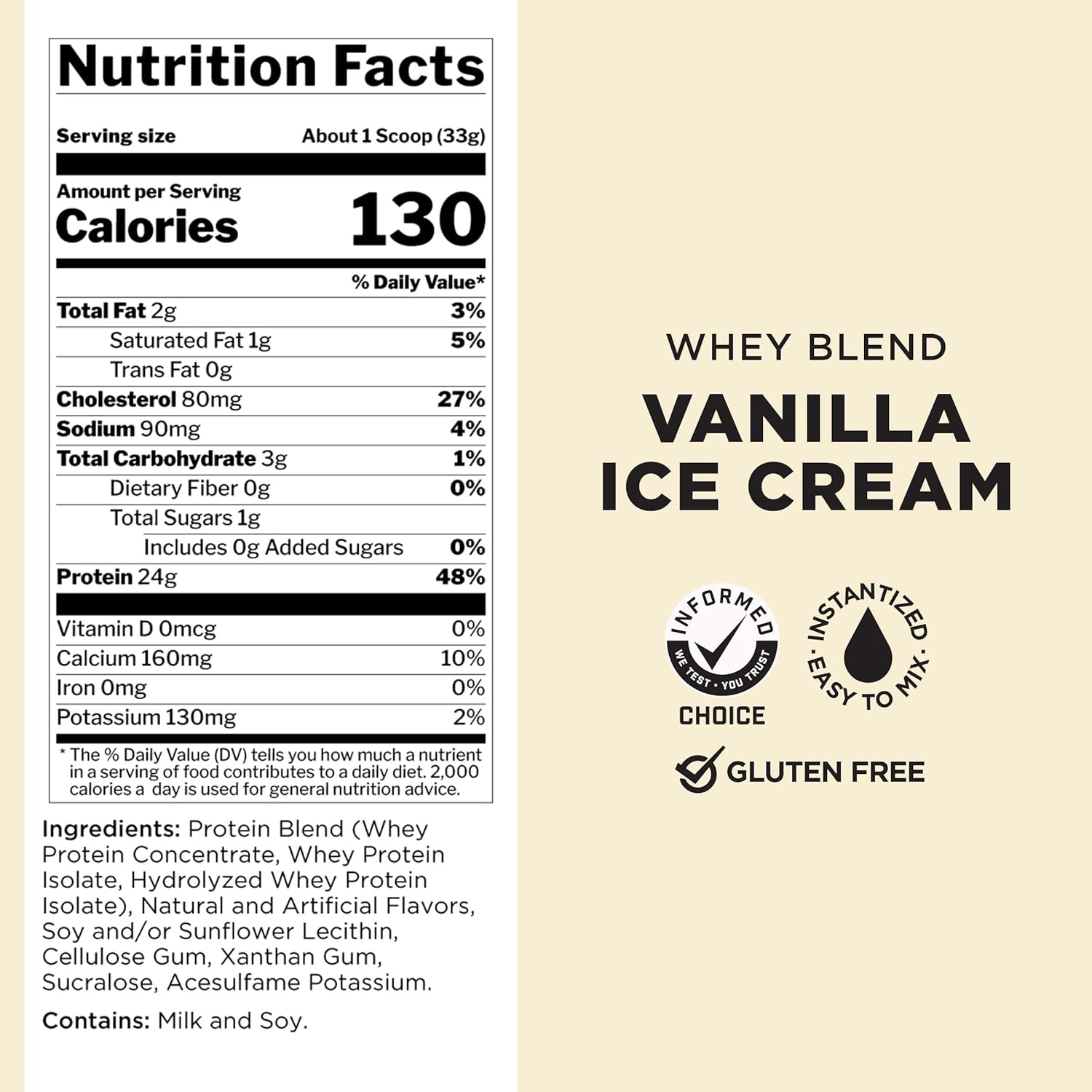 Rule One Proteins R1 Whey Blend - 24g Fast-Acting Protein Powder with EAAs and BCAAs (Vanilla Ice Cream, 5lb)