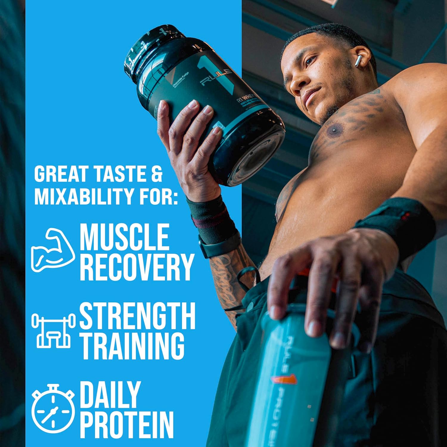 Rule One Proteins R1 Whey Blend - Strawberries & Crème, 24g Fast-Acting Whey Protein, EAAs and BCAAs, 5lbs