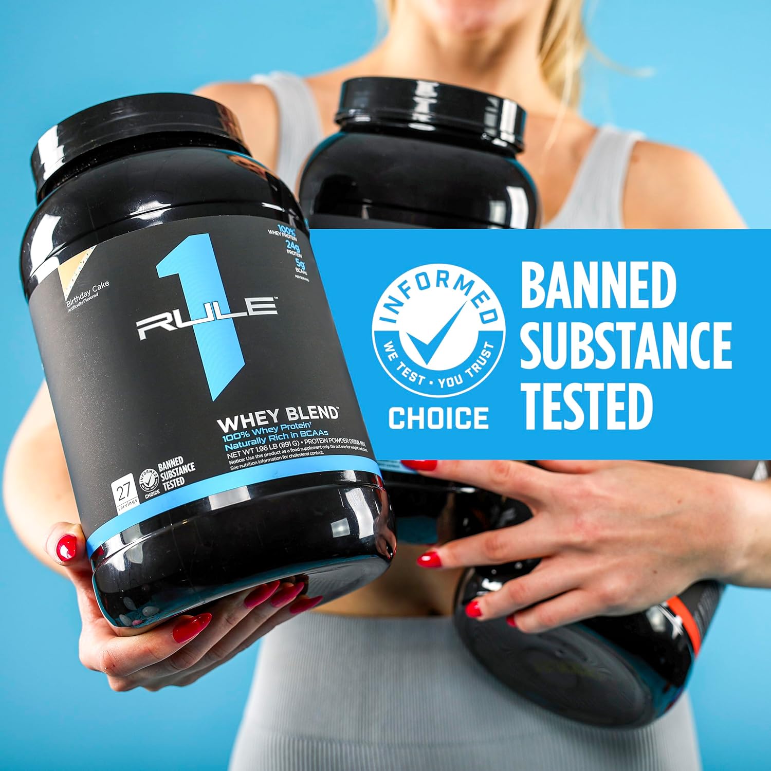 Rule One Proteins R1 Whey Blend - Strawberries & Crème, 24g Fast-Acting Whey Protein, EAAs and BCAAs, 5lbs