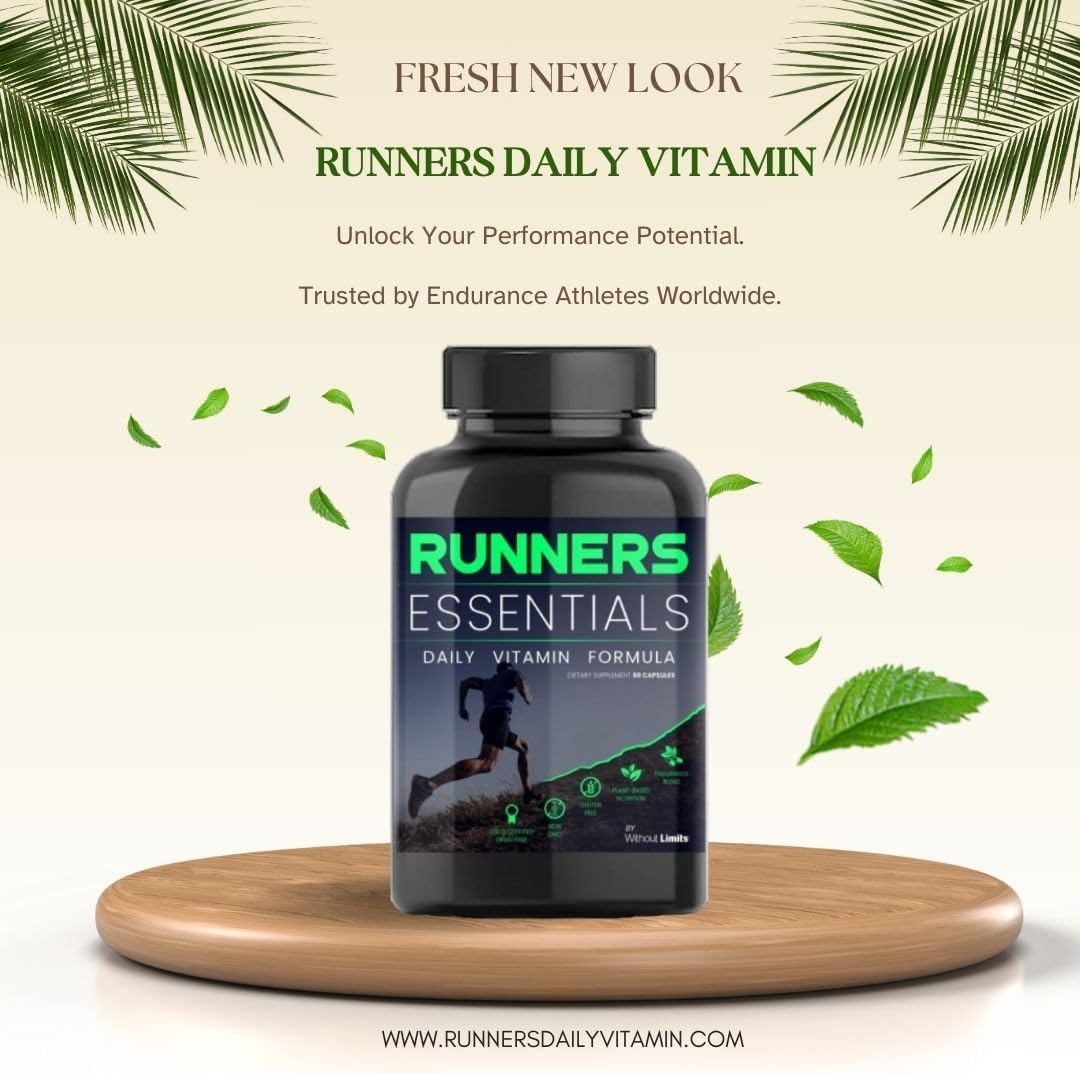 Runners Daily Vitamin - Complete Essentials Formula - One Month Supply - 60 Capsules