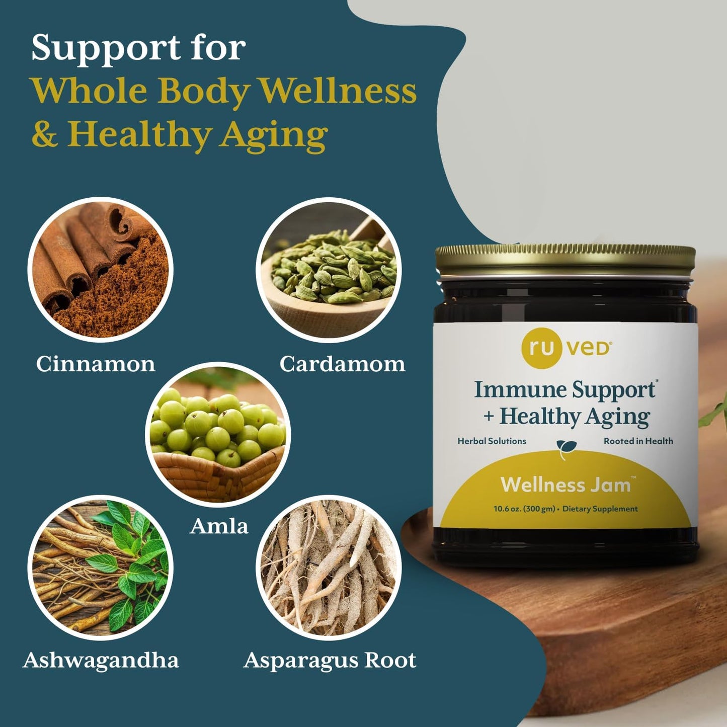 RUVED Wellness Jam with Amla and Enhanced Chyawanprash for Immune and Digestive Support - 10.6 oz