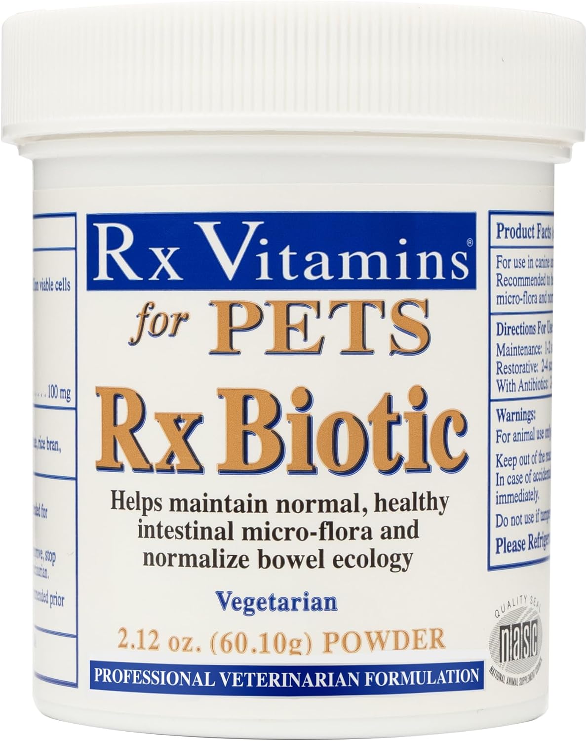 Rx Biotic Probiotics for Dogs & Cats - Digestive Supplement for Pets - 2.12 oz Bottle