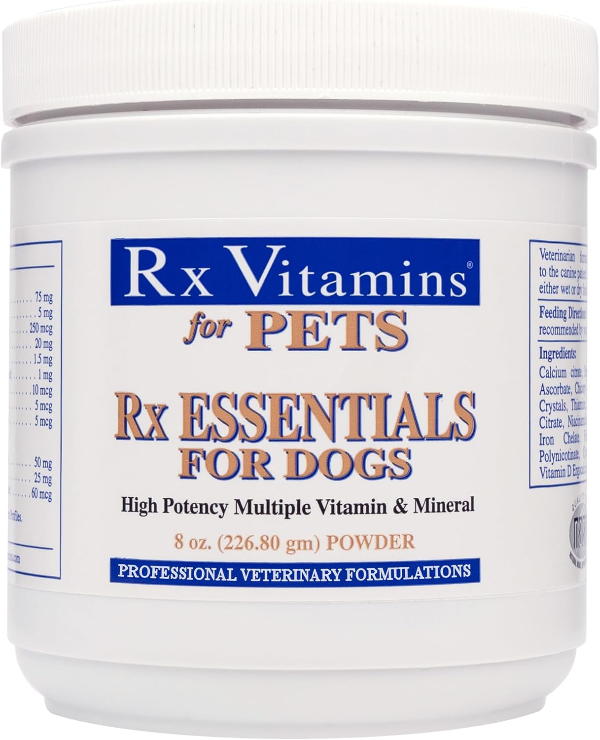 Rx Vitamins Essentials for Dogs - Multivitamin Powder for Immune, Digestive, and Bone Health - 8 oz/226.80g