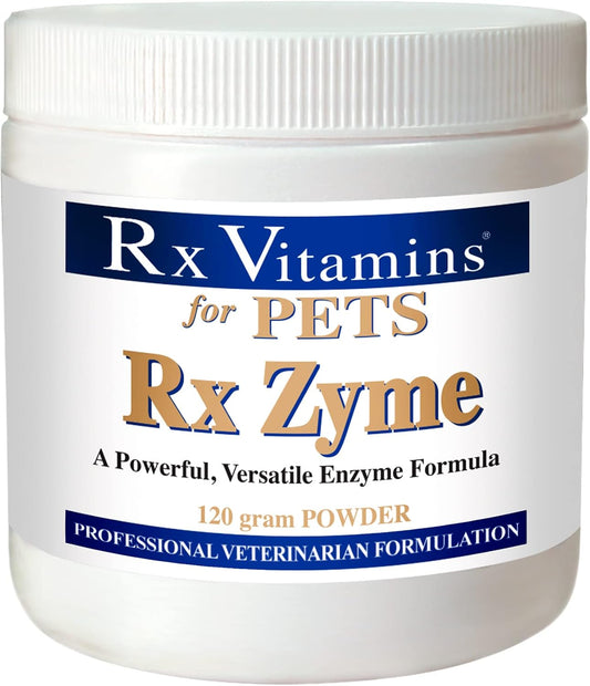 Rx Vitamins for Pets Rx Zyme Powder - Digestive Support for Dogs & Cats - Relieve Gastrointestinal Issues - 120g