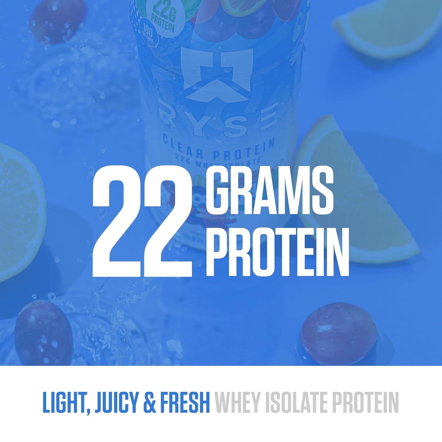 RYSE Clear Whey Isolate Protein Shake, Kool-Aid Tropical Punch Flavor, 100 Calories, 22g Protein, Sugar Free, 0g Fat, Lactose Free - 12 Pack of 16.9 fl oz Bottles - BoostGo Australia