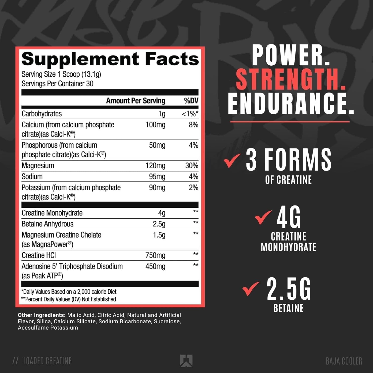 RYSE Element Series Creatine Supplement for Muscle Building - Loaded Formula with 3 Forms of Creatine, Electrolytes, Betaine Anhydrous, and Peak ATP - Baja Cooler Flavor - 30 Servings