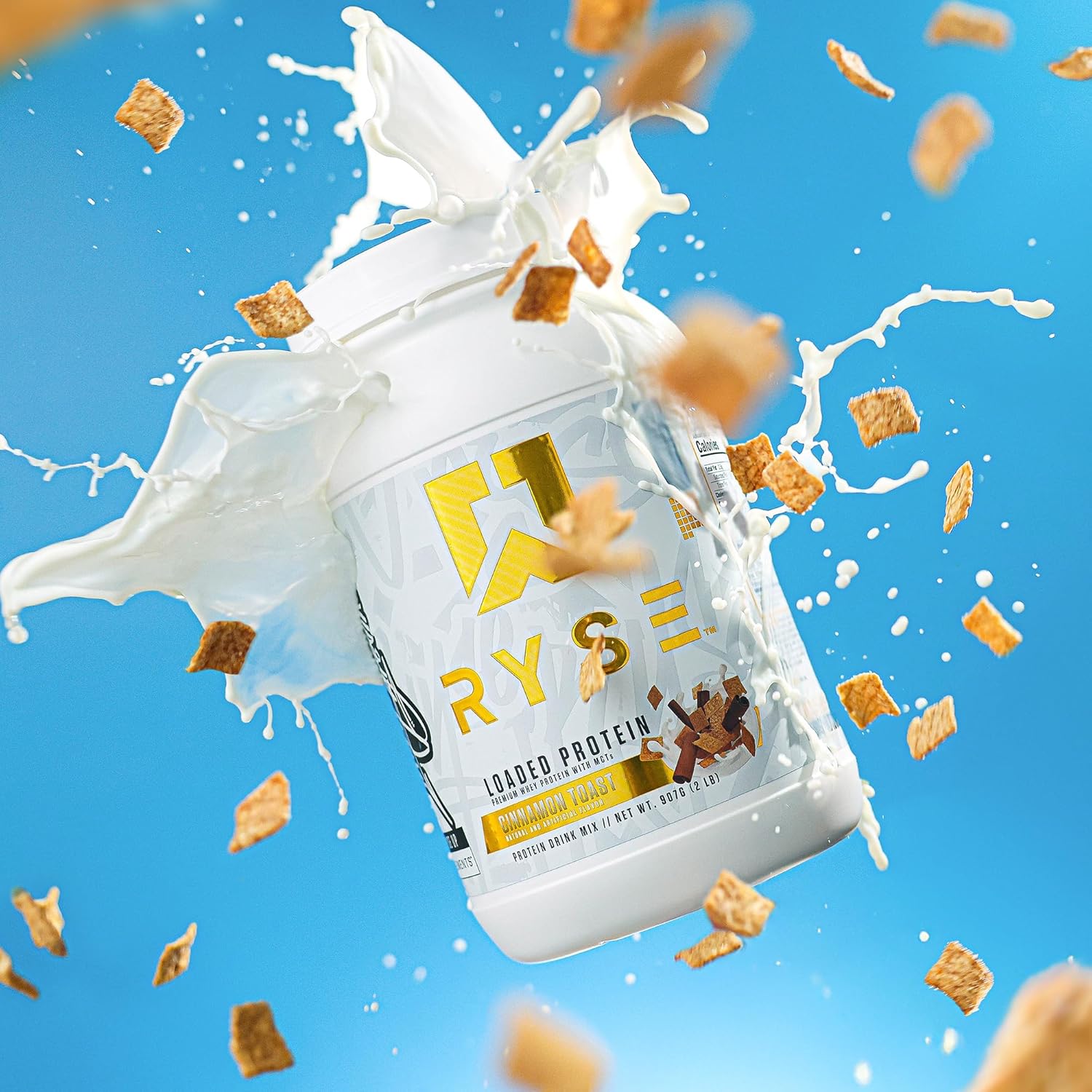 RYSE Loaded Protein Powder with 25g Whey Protein, Prebiotic Fiber, MCTs - Cinnamon Toast Flavor - 27 Servings
