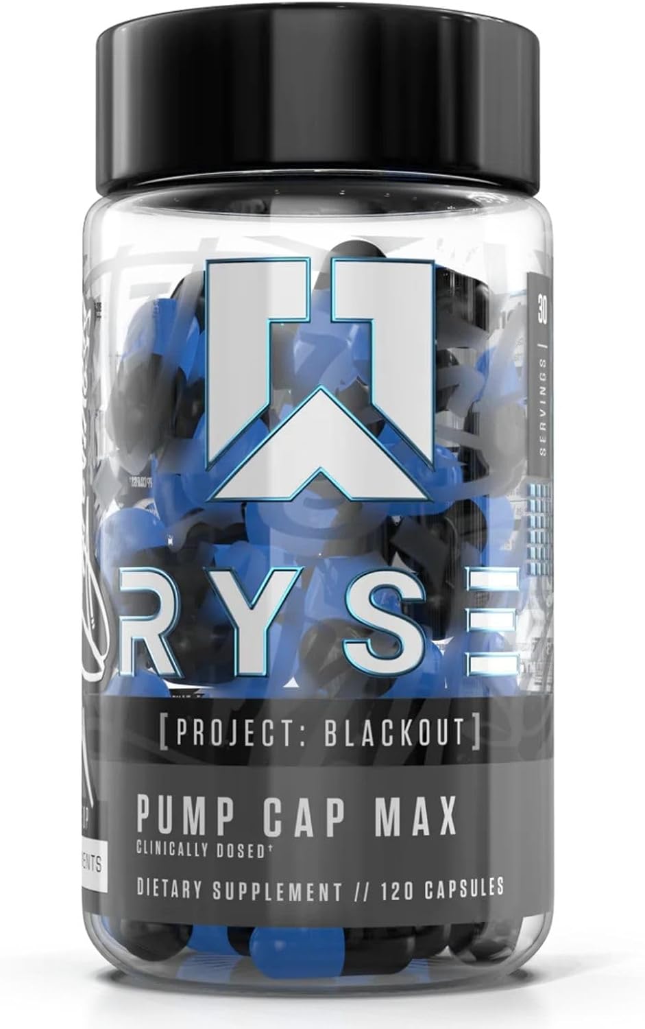 RYSE Project: Blackout Pump Cap Max - Stimulant Free Formula for Max Muscular Blood Flow - 120 Capsules