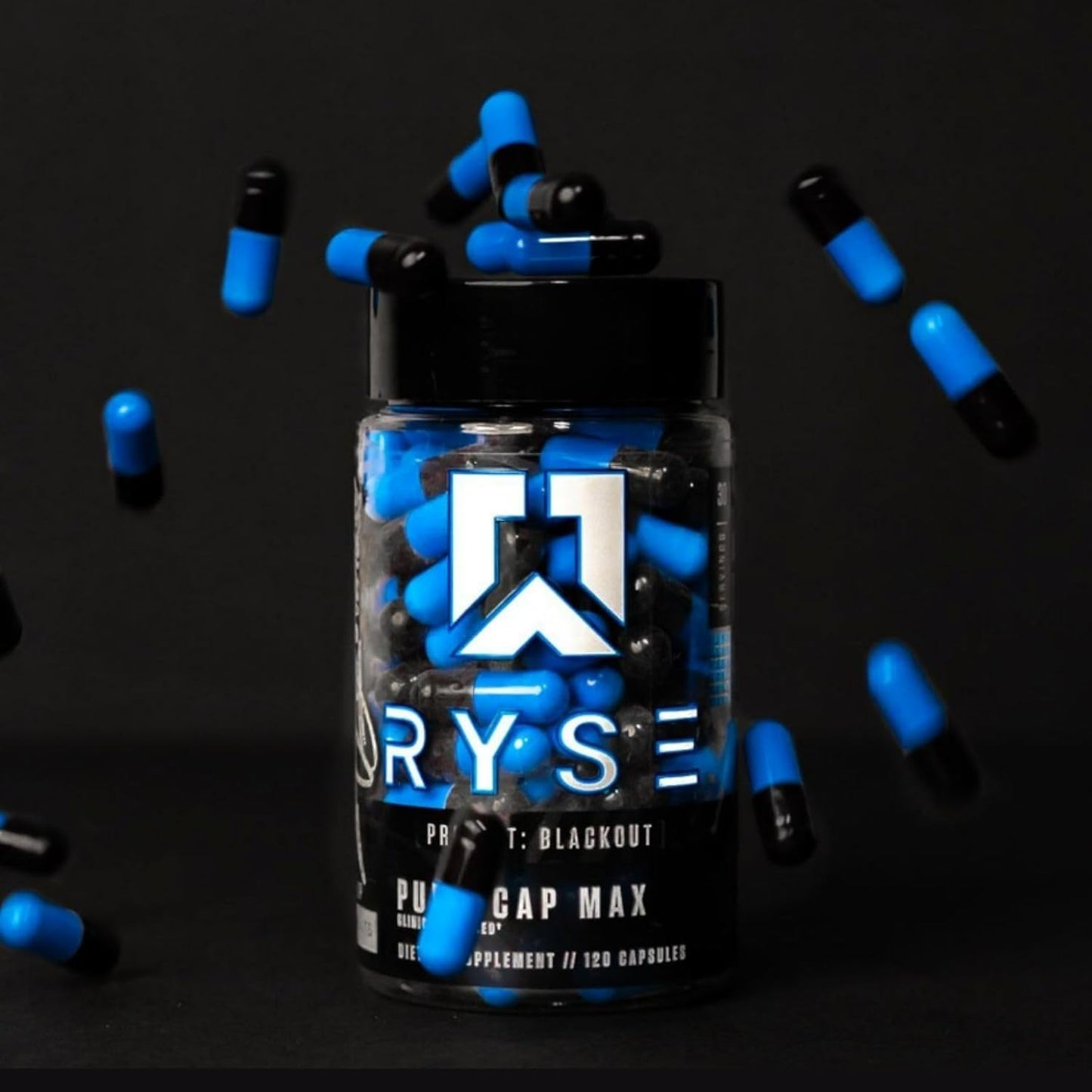 RYSE Project: Blackout Pump Cap Max - Stimulant Free Formula for Max Muscular Blood Flow - 120 Capsules