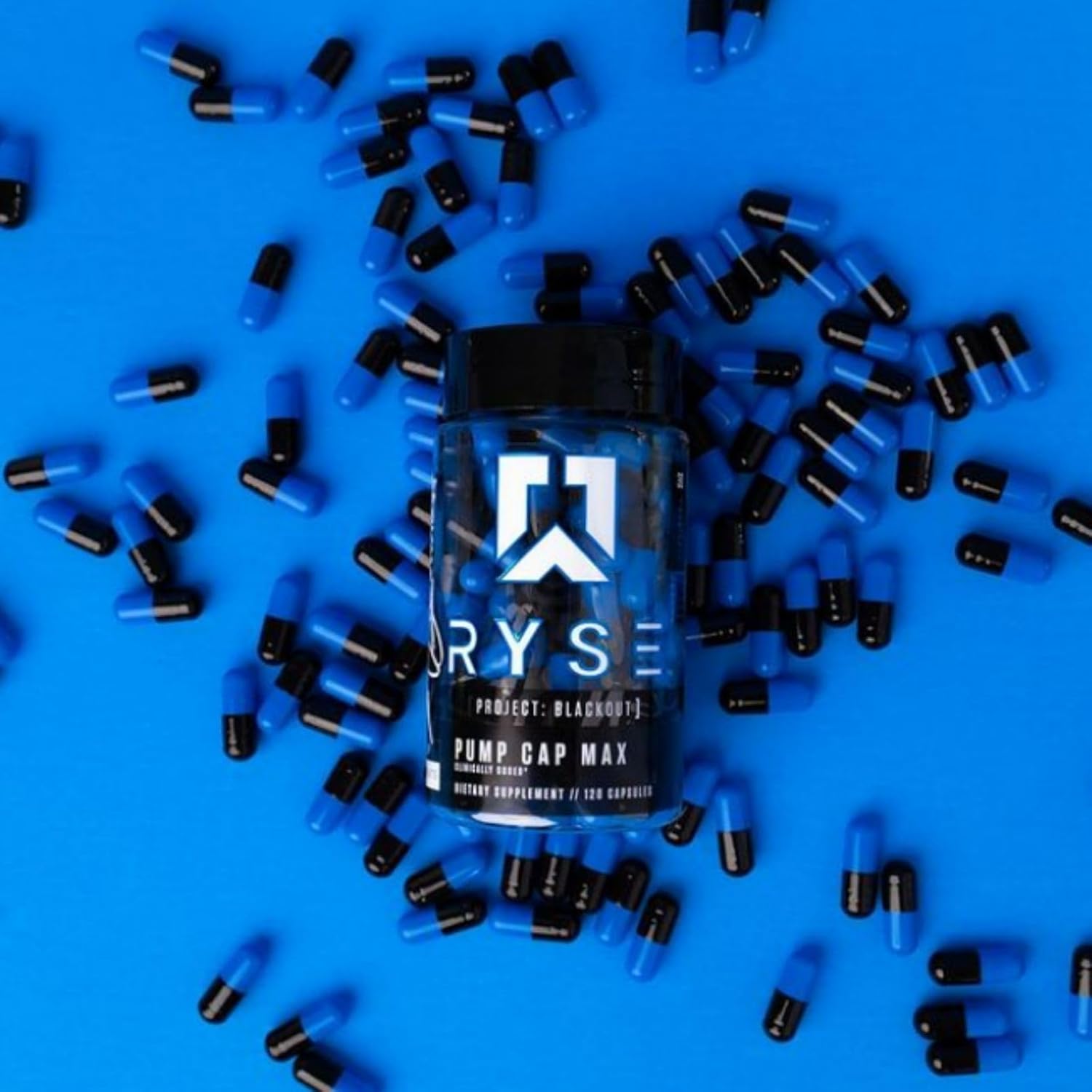 RYSE Project: Blackout Pump Cap Max - Stimulant Free Formula for Max Muscular Blood Flow - 120 Capsules