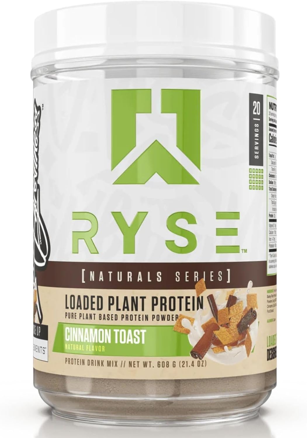 RYSE Up Supplements Plant-Based Protein Powder | 20g Protein from Pea, Chickpea, & Barley Rice | Natural Ingredients | 20 Servings (Cinnamon Toast)