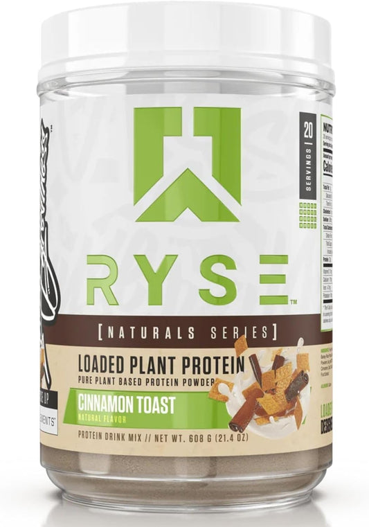 RYSE Up Supplements Plant-Based Protein Powder | 20g Protein from Pea, Chickpea, & Barley Rice | Natural Ingredients | 20 Servings (Cinnamon Toast)