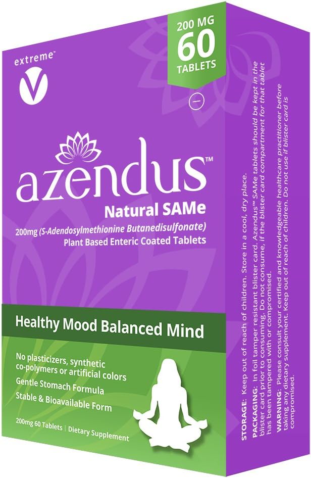 S-Adenosylmethionine Butanedisulfonate (SAMe) 200mg Mood Support Tablets (2 Boxes, 120 Enteric Coated) Vegan, Gluten & Soy Free