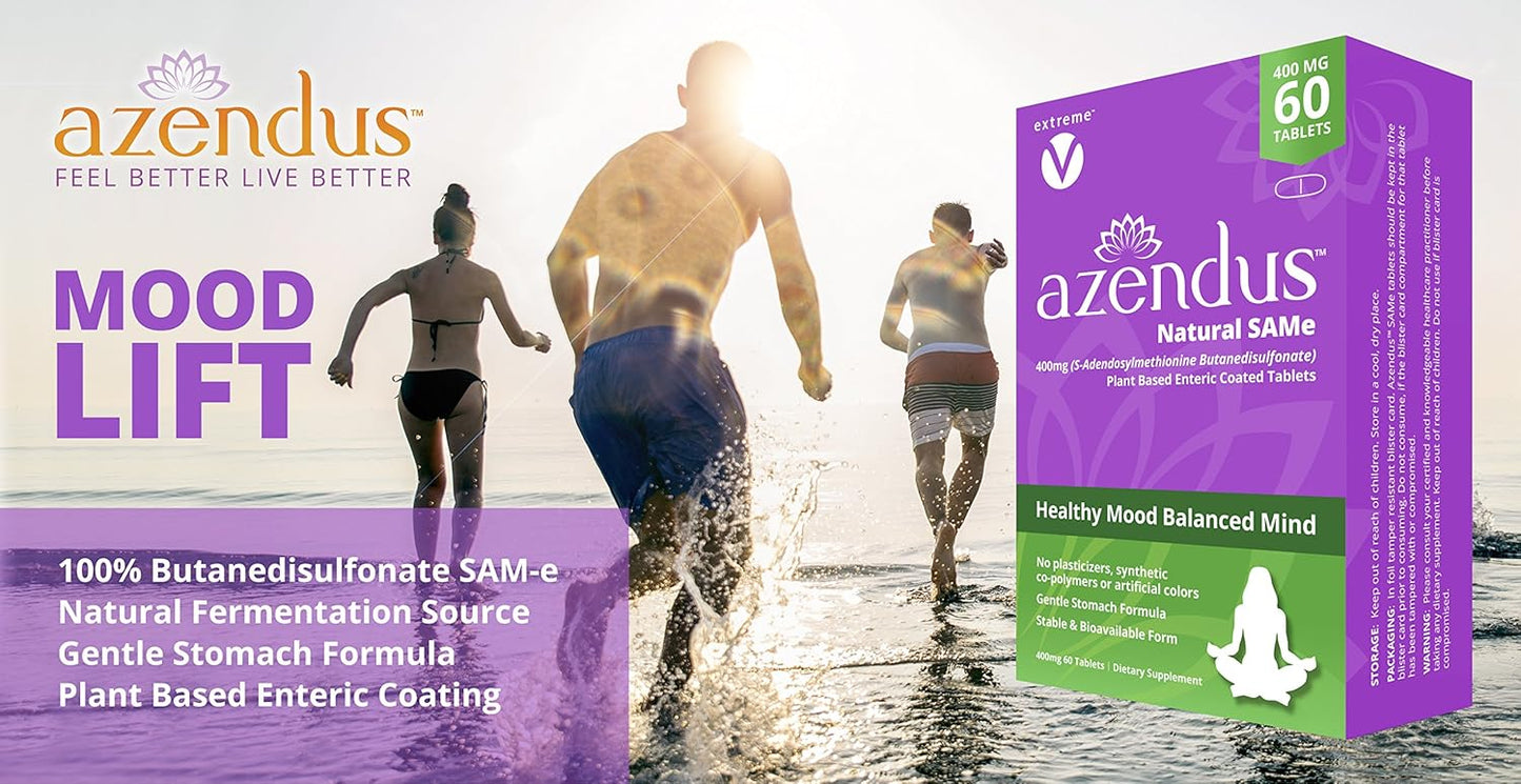 S-Adenosylmethionine Butanedisulfonate (SAMe) 200mg Mood Support Tablets (2 Boxes, 120 Enteric Coated) Vegan, Gluten & Soy Free