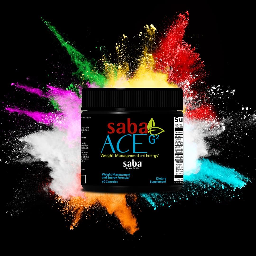 Saba ACE G2 Thermogenic Energy Burn Supplement with Capsimax, CarnoSyn, BioPerine for Men & Women - 60 Capsules