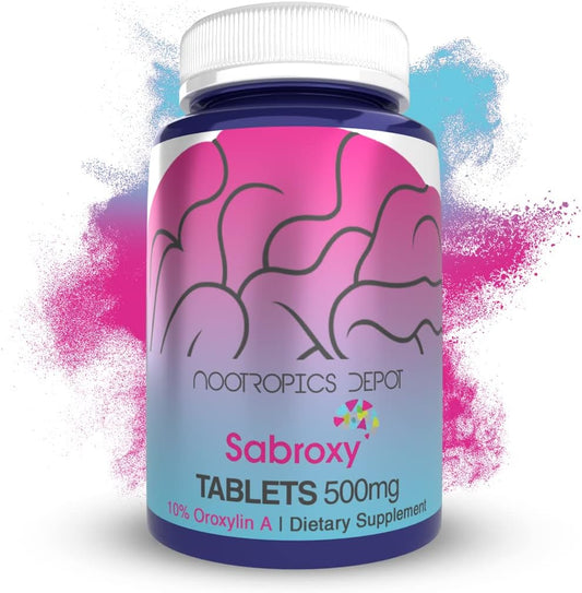 Sabroxy® Tablets - 500mg (60 Count) with Minimum 10% Oroxylin-A for Focus, Motivation, and Cognitive Function