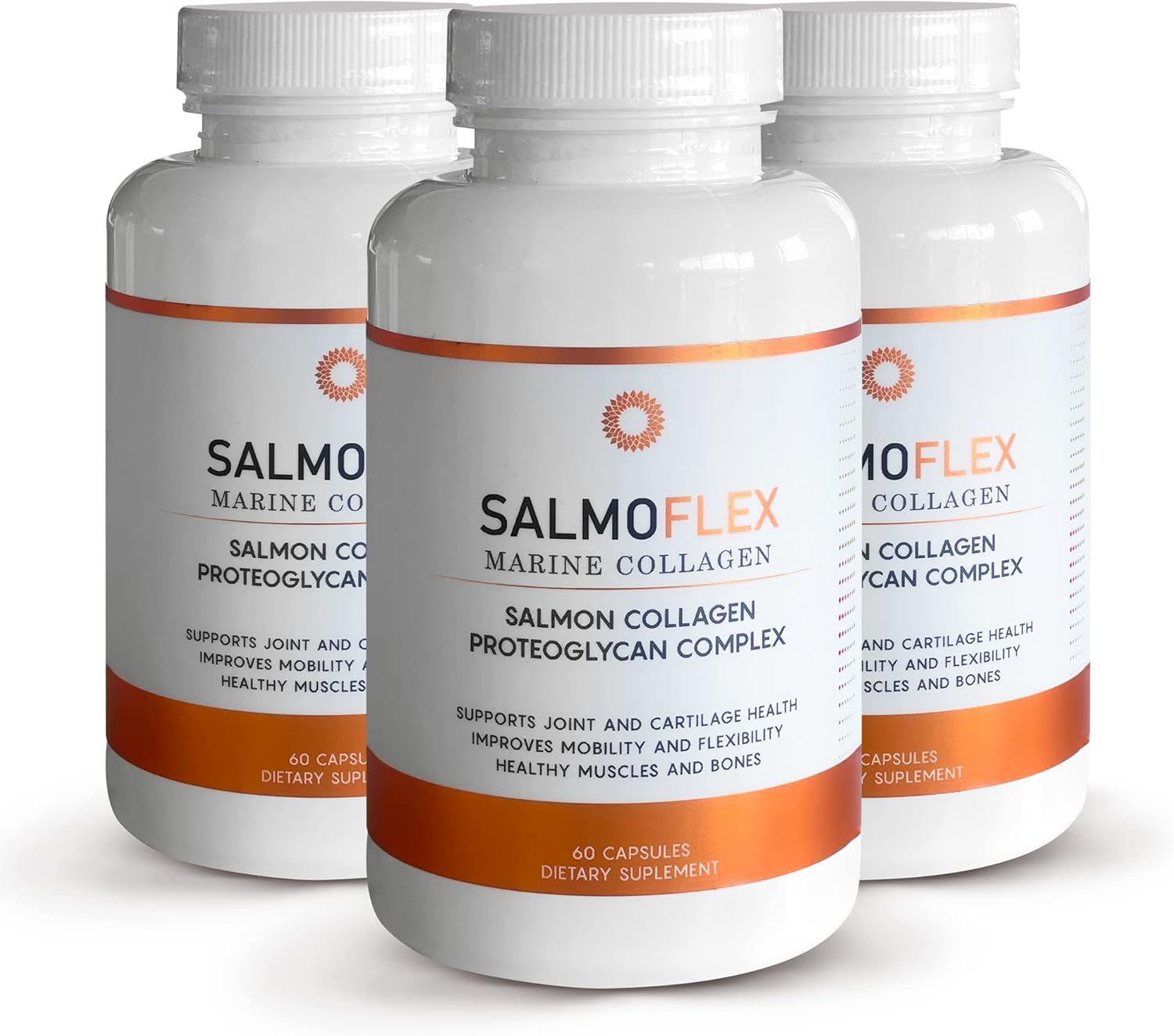Salmon Collagen Supplement with Hyaluronic Acid, Vitamin C, D, E - Bone & Joint Support - Hair, Skin, Nails Vitamins - 180 Capsules