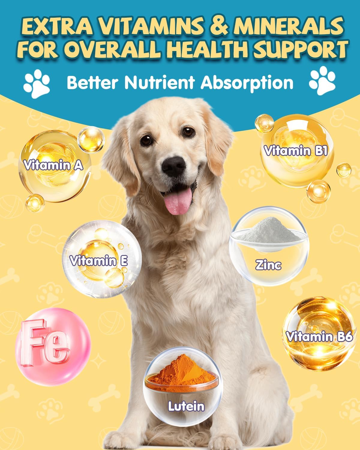 Salmon Oil Chews for Dogs with Omega 3, EPA & DHA Fatty Acids, Vitamins, and Minerals for Skin & Coat Health (120 Ct)