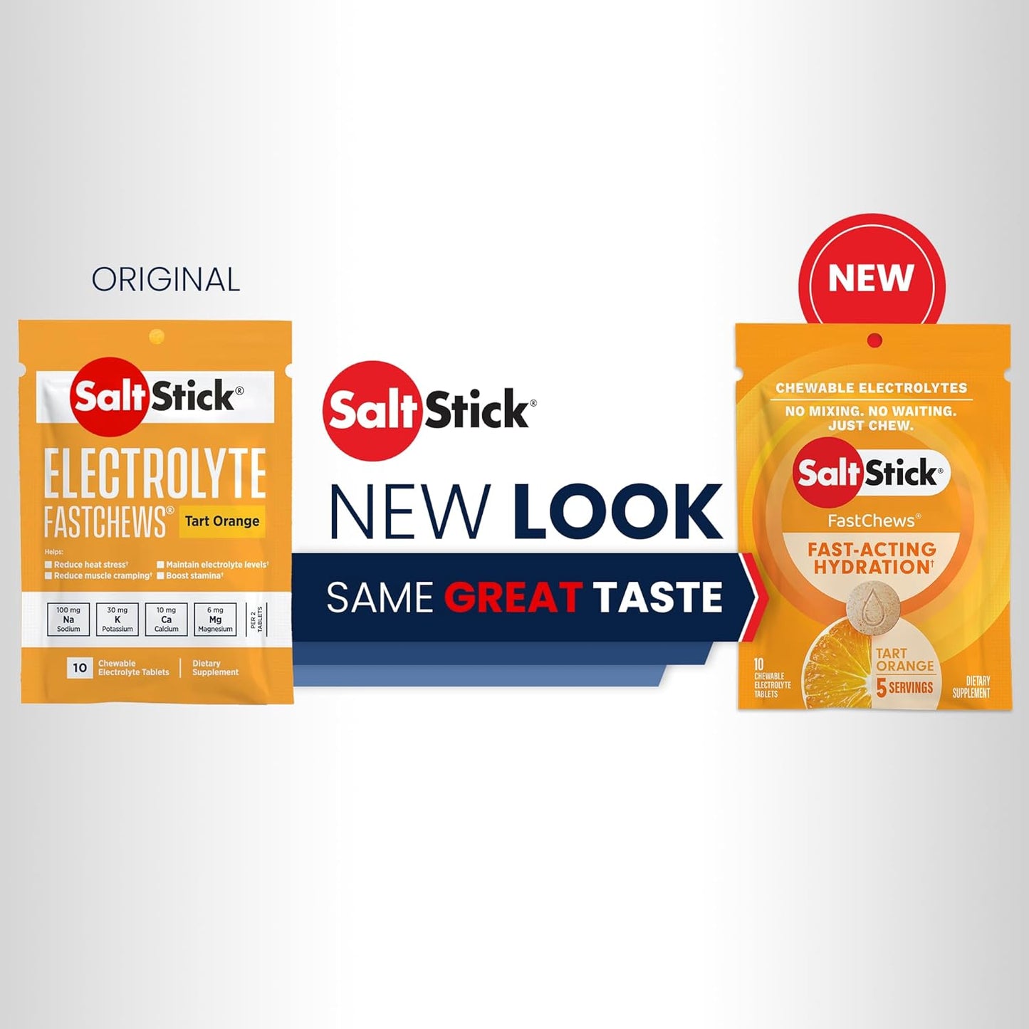 SaltStick Electrolyte FastChews Chewable Tablets - Orange, 120 Count - Hydration & Electrolyte Chews for Runners and Sports Nutrition - 12 Packs of 10 Tablets