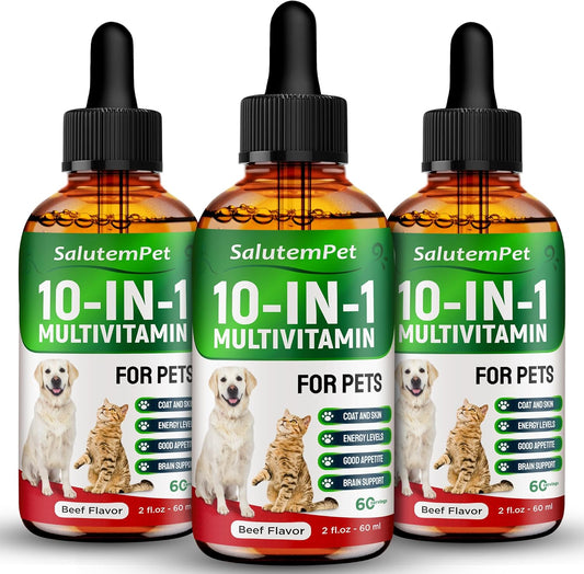 SalutemPet Multivitamins for Cats and Dogs - 3 Packs of 2oz Supplements